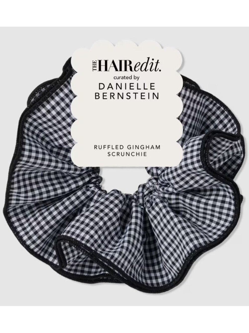 The Hair Edit Ruffled Gingham Oversized Scrunchie by Danielle Bernstein